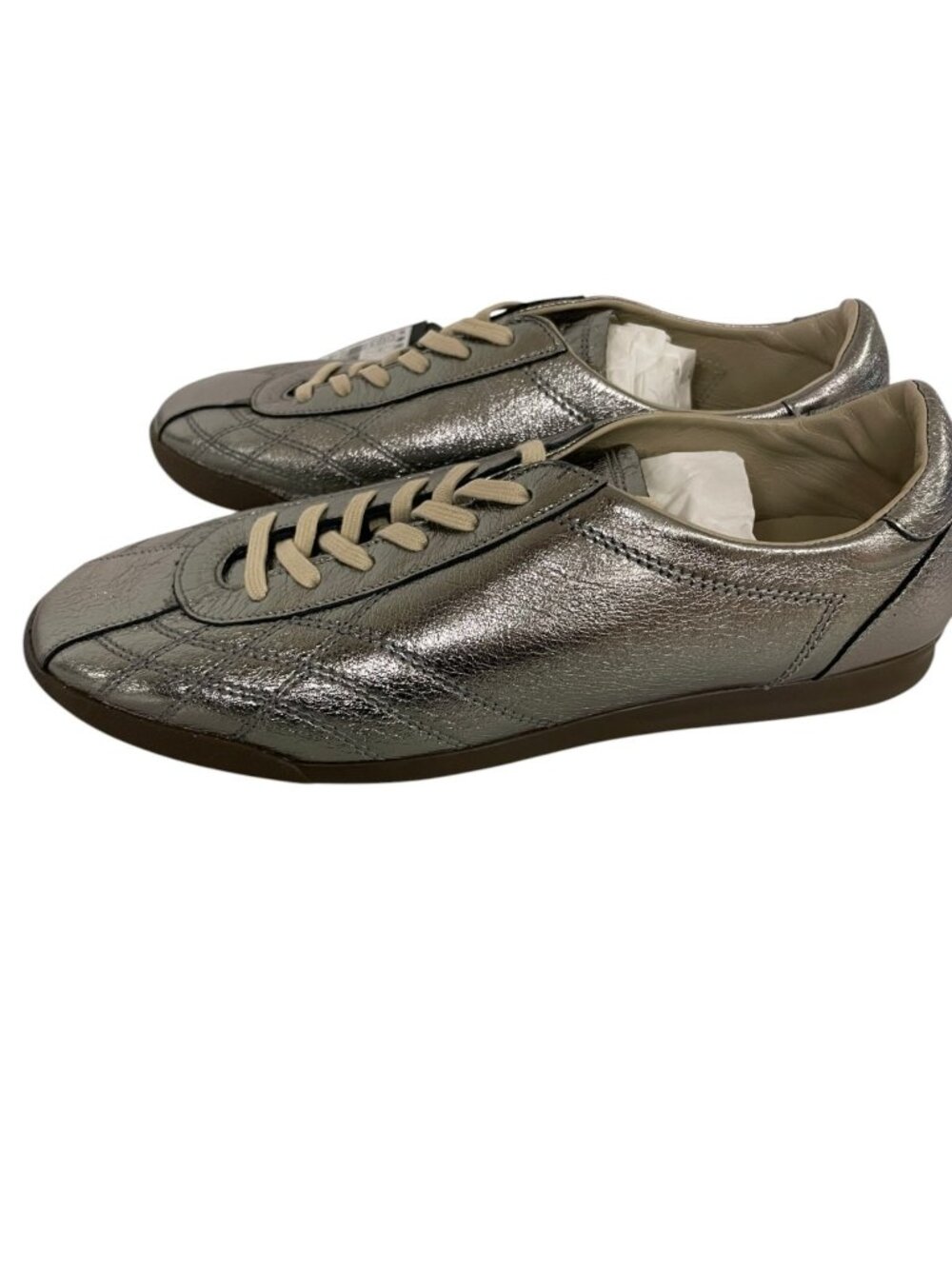 Massimo Dutti Womens Sneakers Trainers EU 41 US 10 Metallic Silver 1300/550 NWT